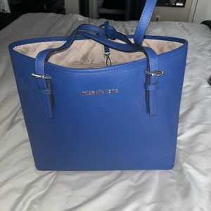 Michael Kors blue leather handbag